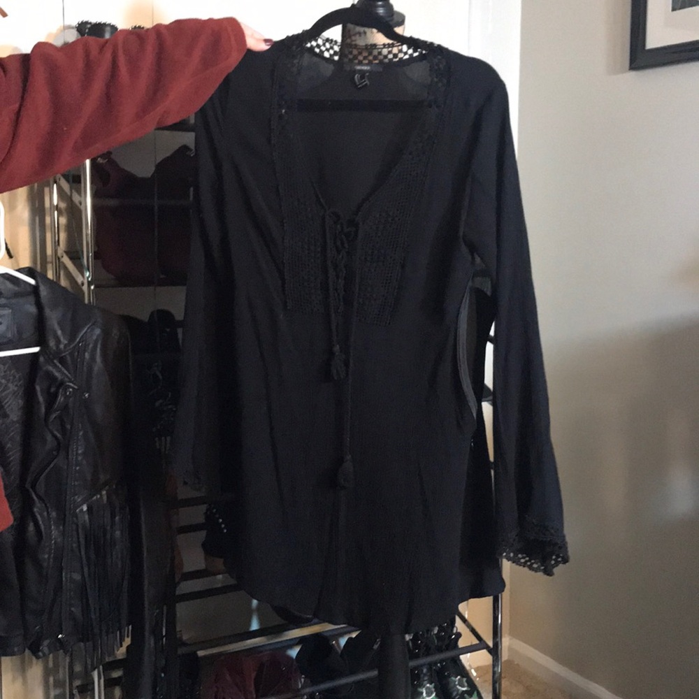 Black thin long sleeved dress